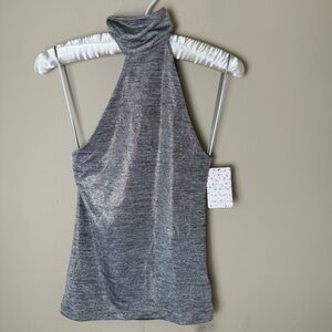 NWT Free People Koda Metallic Tank Top Womens XS Extra Small Shirt Asymmetrical
